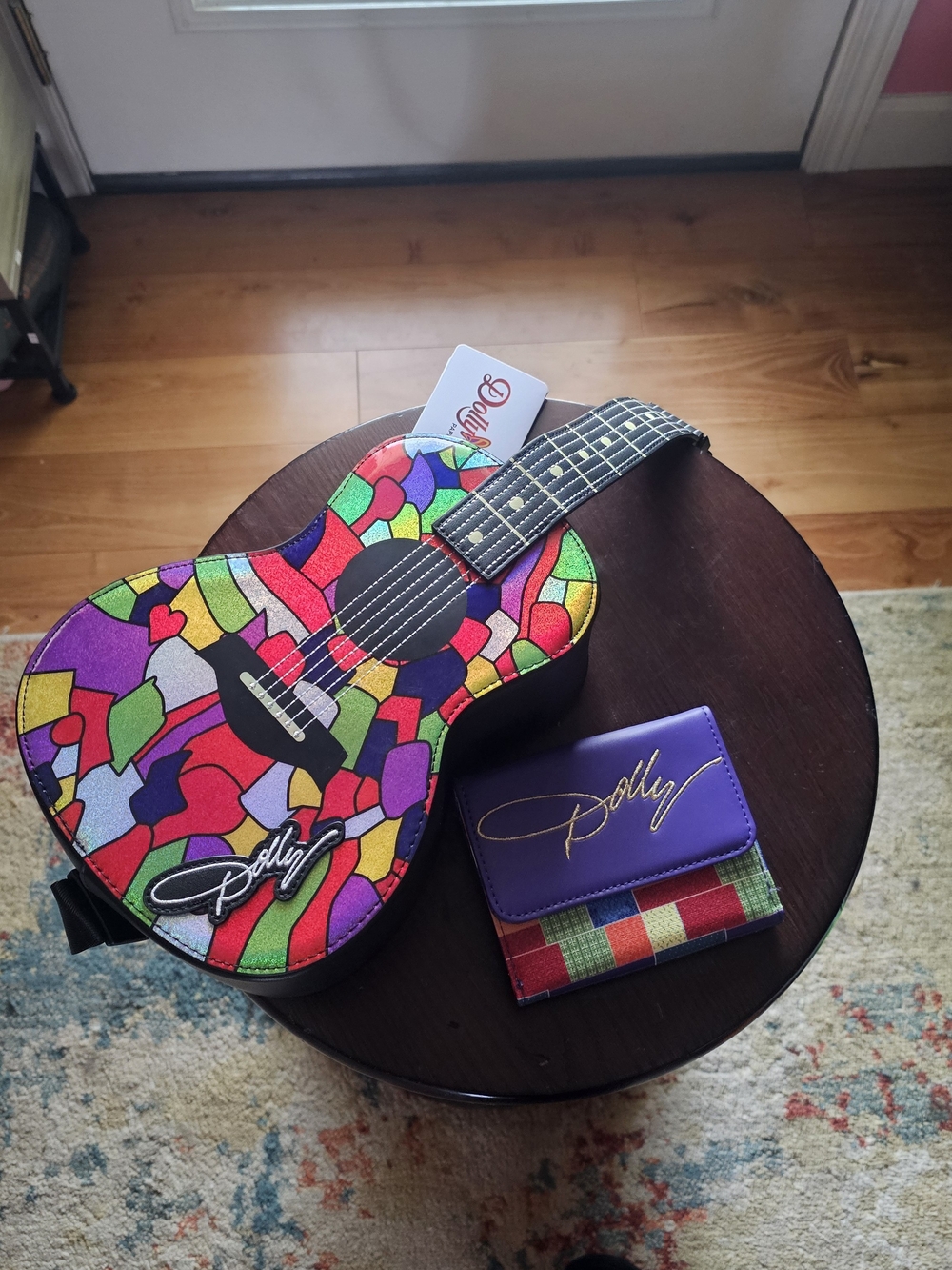 Dollywood Loungefly Coat Of Many Colors Guitar Crossbody And Wallet, NWT Dolly